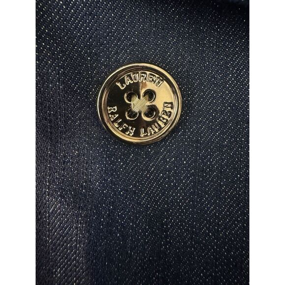 Polo Ralph Lauren Denim And Gold Jacket Women’s Large Blue Button Up Cotton - Picture 5 of 7